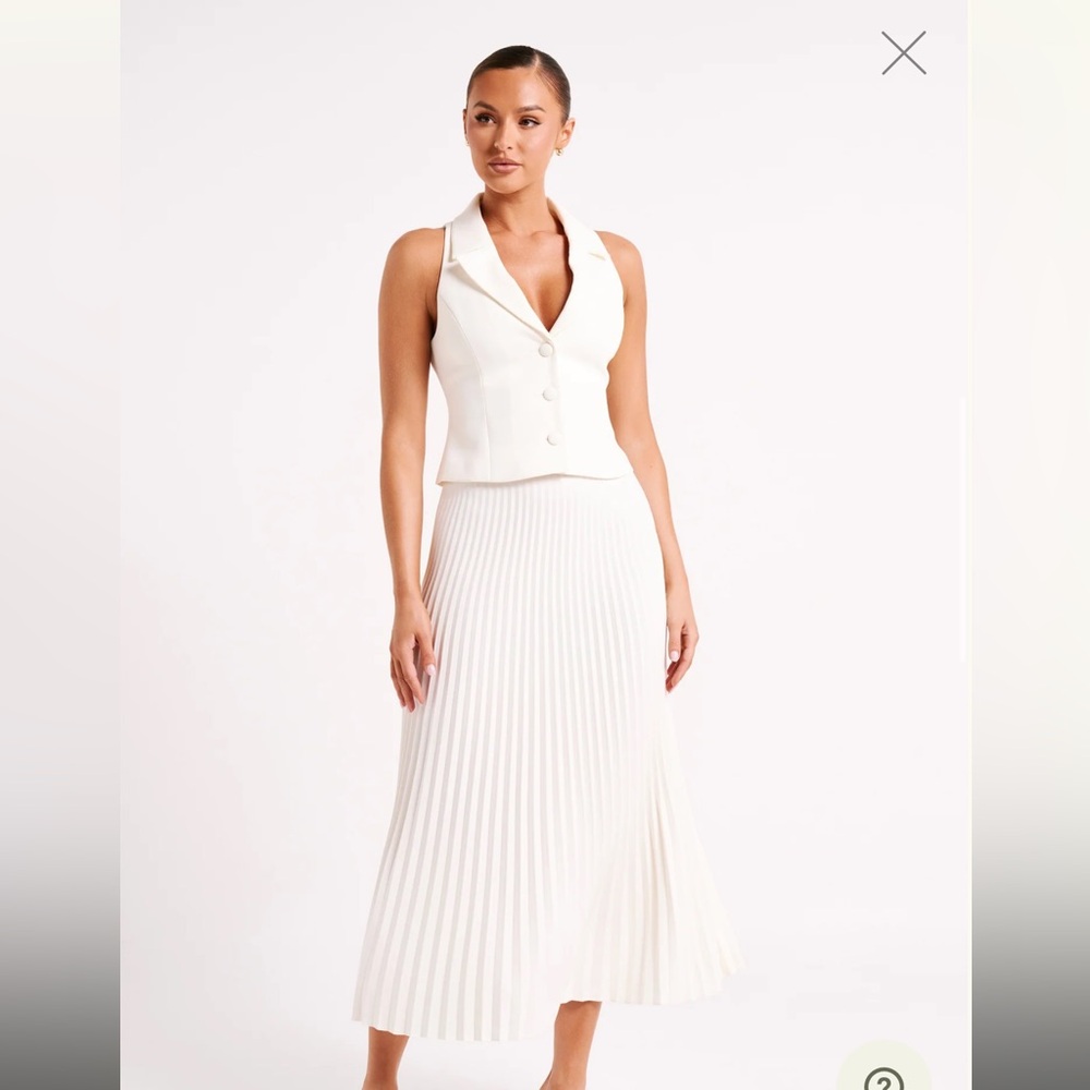 BNWT MESHKI Twyla pleated Midi skirt size small